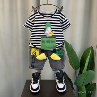 熱賣款 最高品質💯套裝組閤 男童套裝男童夏季套裝新款洋氣男孩網紅炸街衣服兒童男童潮牌短袖夏裝兒童套裝 TLE3