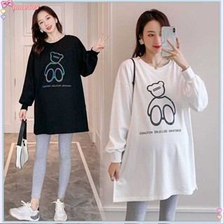 新品上新🎉純棉孕婦裝 秋季孕婦上衣 新款長袖t恤女大尺碼女裝 寬鬆不顯懷中長款上衣SPSX