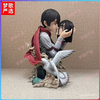 【臺灣好物✨】死亡之吻抱頭三笠進擊的巨人場景動漫遊戲禮品鵰像GK手辦擺件模型