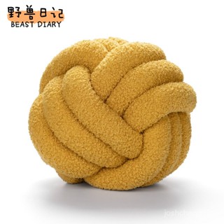💎抱枕💎手工編織打結球羊羔絨捲 靠枕沙發抱枕客廳圓球形靠墊汽車抱枕 客廳沙發抱枕 家居裝飾 居家生活 枕芯