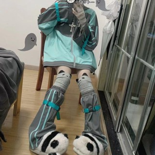 藍鯨亞文化原創設計地雷係量産型運動套裝外套秋冬日係寬鬆衛衣腿套