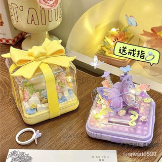 大品低價ins少女設計感3D拚圖溫柔月光相容奶黃法式浪漫拆裝小花