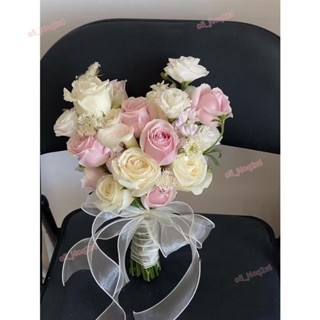 手捧花 手捧花新娘韓式婚禮 結婚 領證模擬花束 森係婚紗攝影拍照道具手捧花 拍照模擬花束 影樓婚紗拍攝花
