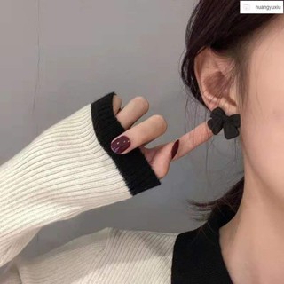 🎀臺灣出貨🎀RUIRUI🎀ins耳釘 ins蝴蝶結耳環女網紅百搭耳釘女2020新款秋季耳夾無耳洞女S925銀