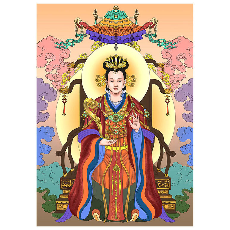 *道源瑤池金母元君西王母娘娘西靈圣母相片紙塑封畫像卡片家用裝飾掛畫