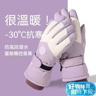 ⚡臺灣熱賣⚡觸控手套 騎行手套 滑雪手套 機車手套 情侶手套 男女手套 冬季 戶外 騎行 電動機車手套 加絨手套 保暖手