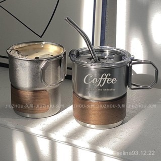 💥桃園倉庫出貨💥 高顔值ins風 304不銹鋼 咖啡杯 戶外 隨行帶蓋 吸管杯 露營 冰美式 水杯子