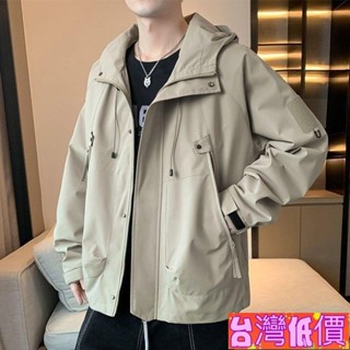 🔥雅軒🎆臺灣低價🎆春秋季 新款 男士 夾克衫 外套 潮流 休閒 百搭 外衣 帥氣 韓版 青年 上衣服 男 女 韓版 時尚