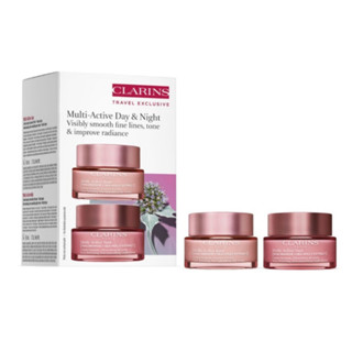 CLARINS 克蘭詩 新一代漾採肌活乳霜套組-美肌霜50ml+熬夜霜50ml-航空版
