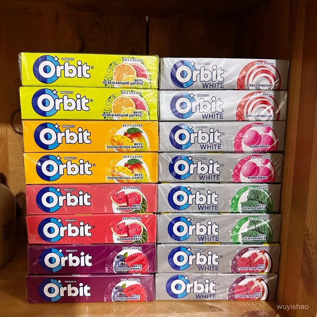 👍熱銷-俄羅斯原裝Orbit多種口味口香糖水果薄荷混閤小包裝成盒👍