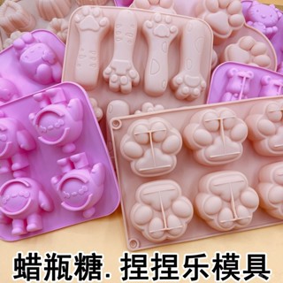 矽膠貓爪模具 果凍蠟模具 矽膠模具 火漆印章模具 6連小魚蠟瓶糖模具 缽仔糕果凍捏捏樂 石膏手工皂製作工具