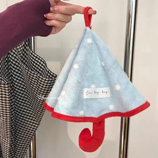 🐾桃園發貨＋統編🐾小紅書同款小雨傘擦手巾掛式可愛衛生間吸水速毛巾廚房珊瑚絨手帕