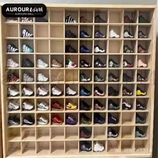 限時下殺 可開發票 實木多層迷你小aj球鞋模型掛墻展示櫃立體鞋模手辦全套防塵展示架 SGWH