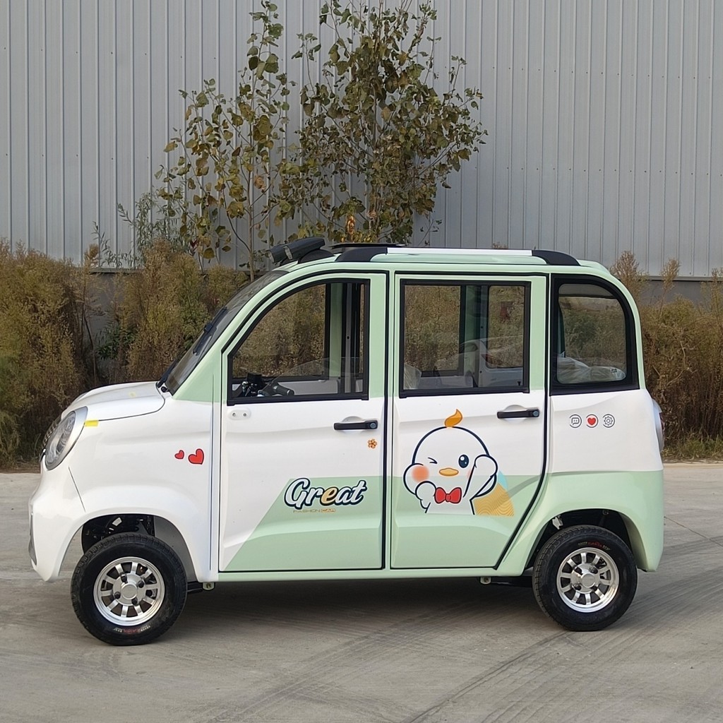 厤史低價 速搶免運 新款全封閉電動四輪車  接送孩子電動車  老年代步車  老頭樂可油電兩用