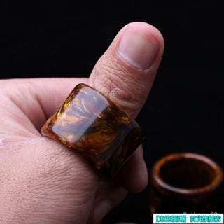 天然絲海柳戒指扳指黑珊瑚活海柳指環血柳大拇指戒指把玩指環王 MM8X