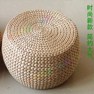 限時特賣🌹 經典家用草編坐墩換鞋凳榻榻米坐墊蒲團廳酒茶幾實木圓矮凳沙發凳~彬彬