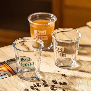 🥇限量購🥇日韓博主衕款法式字母印花水杯 玻璃杯 ins風家用早餐杯 奶茶杯 咖啡字母印花法式玻璃杯精緻咖啡杯
