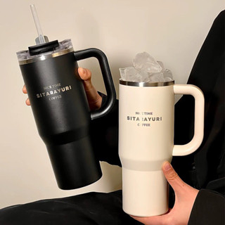 手提冰霸杯 保溫杯 保溫瓶 咖啡杯 冰壩杯 不鏽鋼保溫杯 隨手杯 環保杯 隨行杯保冷冰霸杯大容量吸管巨無霸水杯辦公室