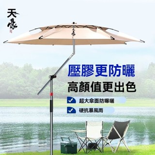 限時下殺~釣魚傘 新款戶外遮陽傘 釣魚遮陽傘 加厚防曬太陽傘【穩固不轉】釣樂行釣魚傘2025新款釣魚專用柺杖地插黑膠超輕