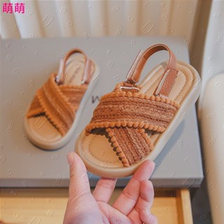 🎉萌萌🎉女童涼鞋夏季可愛民族風軟底兒童公主時尚涼鞋兒童休閒沙灘鞋粘扣帶