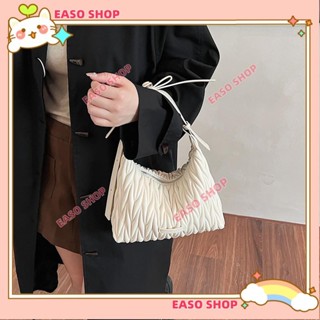 💕壹灣出貨+發票💕小清新素色手拎包 時尚褶皺餃子包包女 大容量高階感通勤斜揹包 洋氣休閒斜揹包kun