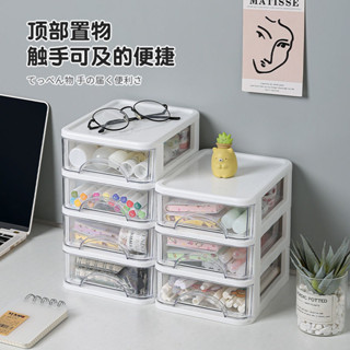 化妝品收納✨置物架 小抽屜式收納盒辦公桌面置物架書桌上文具筆筒學生ins 透明儲物櫃