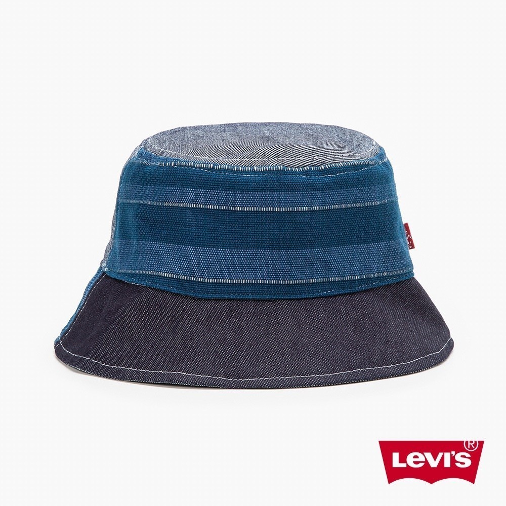 Levis 男女同款 丹寧漁夫帽  / 拼接丹寧撞色款 / 街頭潮流百搭 熱賣單品 D7515-0002