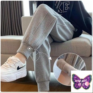 ☀全店免運☀L-6XL 大尺碼 長褲 休閒褲 運動褲 大碼女裝 加絨加厚秋冬寬鬆休閑顯瘦束腳衛褲jhgt