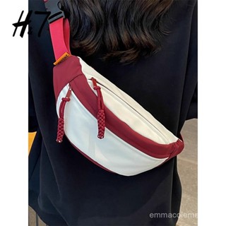 📣24H限時爆品促銷📣【3885人好評】H7日係帆布胸包女ins風潮單肩百搭斜挎小包新款撞色學生運動腰包朵朵精選 DS5