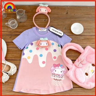 💖優質面料💖女童洋裝 女兒童庫洛米衣服 女寶蘿莉塔洋裝 寶寶彩色波點公仔裙 中兒童可愛卡通長T裙女童長裙卡通裙子AN