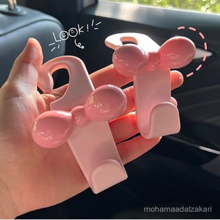 🎁熱銷新款 臺灣發貨🎁多巴胺蝴蝶結汽車椅背後排掛鉤車內收納粉色 免打孔高檔賓士豐田淩誌寶馬BMW汽車掛鉤 小物件掛勾
