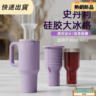 桃園發貨 冰霸杯矽膠製冰模具配件 冰杯模具一件式冰格 20/30oz/40oz大整塊冷飲冰塊模 保冰杯DI製冰盒易