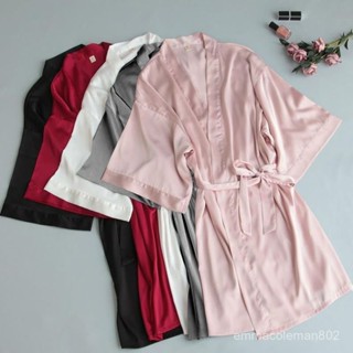 📣24H限時爆品促銷📣【4230人好評】夏季透氣冰絲睡袍睡衣女結婚晨袍開衫美容院浴袍日係酒店寬鬆浴袍朵朵精選 4QD3