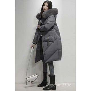 【慧琳生活館】大毛領白鵝絨羽絨服女中長款2025新款韓版過膝時尚連帽寬鬆顯瘦