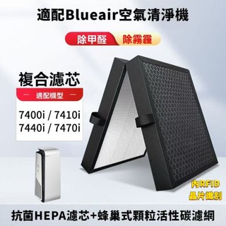 適用Blueair 7410i 7440i 7470i小台款7系列空氣清淨機SmartFilter HEPA活性碳濾網