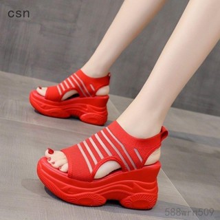 Csn💗9cm厚底鬆糕坡跟涼鞋女魚嘴 款