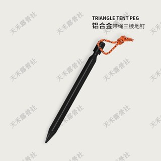 限時下殺 戶外 鋁合金三稜釘 帳篷地釘 天幕配件 金屬沙灘墊地釘 V型地釘 加強型18cm帶繩露營釘 露營用品