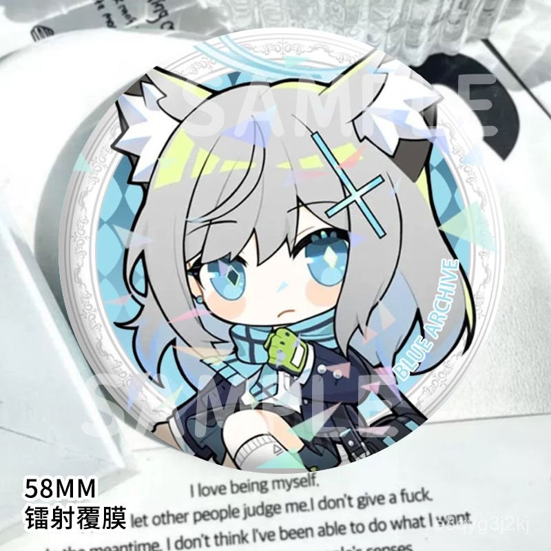 優選精品🤞阿羅娜伊吹砂狼白子黑見芹香鐳射碧藍檔案Q版馬口鐵吧唧穀掛飾