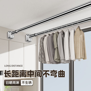 桃園快速🚚 免打孔 伸縮晾衣桿 陽臺固定式 衣櫃 衛生間 墻上 支撐掛桿 窗簾桿 晾衣架