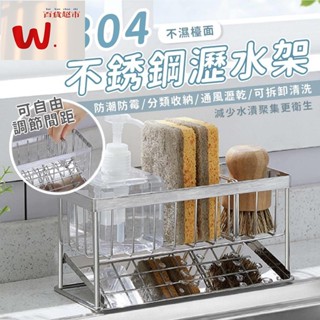 【W.百貨～精品價優】廚房水槽瀝水架 水槽瀝水架 菜瓜布瀝水架 不鏽鋼瀝水架 牙刷杯瀝水架 流理臺瀝水架 瓜菜布瀝水架