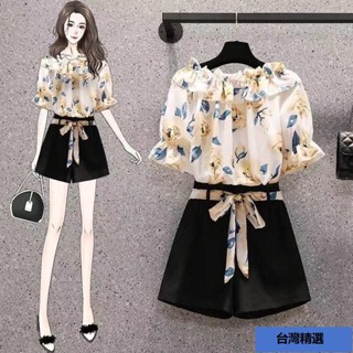 促銷🌸【4815人收藏】單/套裝夏季大碼女裝新款夏短袖上衣胖顯瘦遮肚短褲時尚兩件套夏季熱賣 8