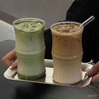 ✨桃園有貨/免運✨創意國風竹節異形高硼矽耐熱玻璃杯抹茶乳奶茶美式拿鐵咖啡杯子