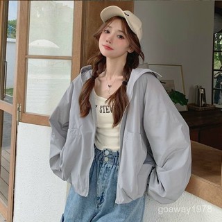 婷婷辣妹女裝店⭐ 臺灣出貨 連帽立領粉色防曬衣女夏季小個子寬鬆休閒設計感薄款開衫夾克外套