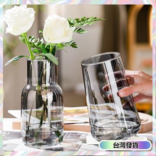 【🔥臺灣發貨🔥】花瓶 玻璃 ins花瓶 水培鮮花 插花 輕奢桌麵擺件 透明彩色花瓶 0HQD