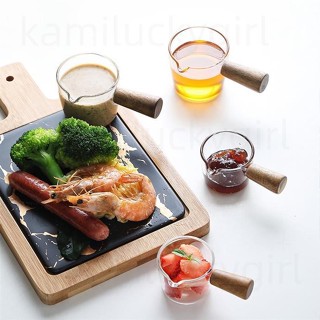 桃園發貨✨✨帶把手調味碟 日式玻璃蘸料碟 迷你奶鍋 調味碟 醬料碟 琺瑯鍋 小奶壺 奶杯 奶罐 咖啡器 奶盅