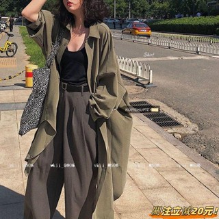 【初秋顯瘦系列】150公斤女裝超級寬鬆襯衫過膝單排扣長款大尺碼風衣加肥外套250斤胖人 VK3