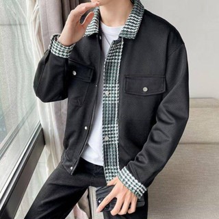 【XIU】☻外套男 春秋款高級感夾克男韓版潮流2024新款修身潮牌痞帥輕奢外套1/2件