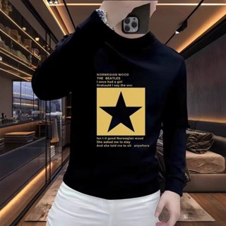 【XIU】☻長袖上衣 2025新款男生高街美式衛衣男秋冬季圓領百搭印花長袖上衣