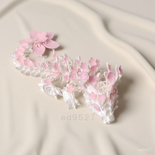 🌷精選好物🌷 3D列印白粉色櫻花龍玩具可愛生日禮物桌麵擺件傳統中國龍關節可動
