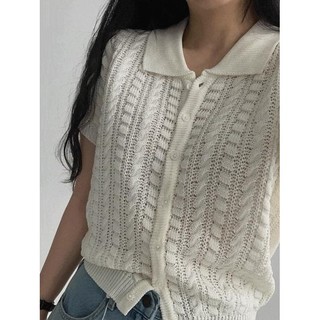 Codibook｜韓國 AWAB Skashi Collar 短袖針織衫［預購］短袖上衣 背心 女裝
